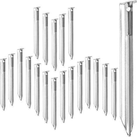 Piquets de tente en acier Lot de 20 sardines 18 cm Ancrage solide pour camping Résistants au vent et aux tempêtes (1/5)