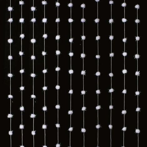 Paris Prix - Rideau De Boules De Coton neige 90x200cm Blanc (1/2)