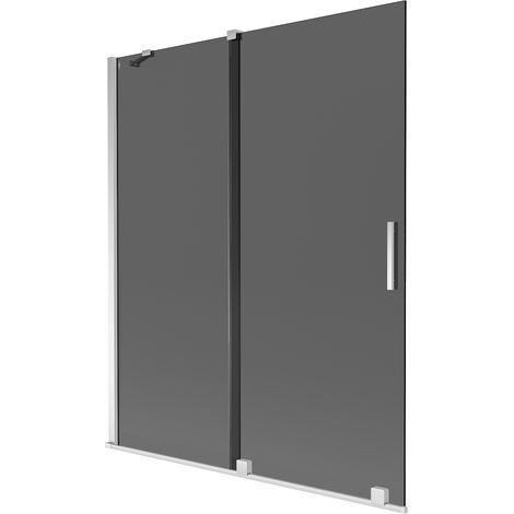 Mexen Velar mampara de bañera corredera de 2 hojas 140 x 150 cm, grafito, cromo - 896-140-000-41-01 (1/2)