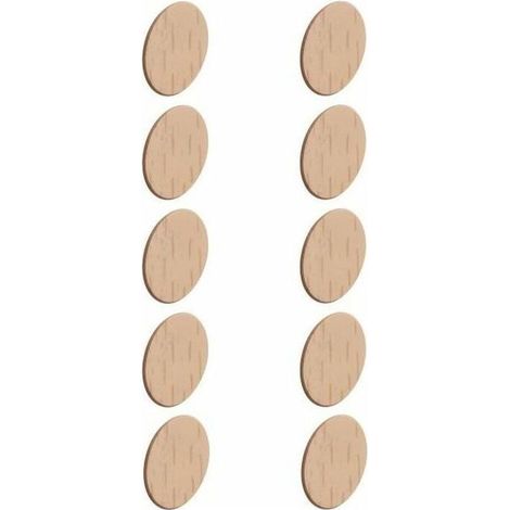 – Lot de 10 cache vis autocollants en plastique couleur bois hêtre – Diamètre 16mm – Pour finition soignée des projets de bricolage (1/2)