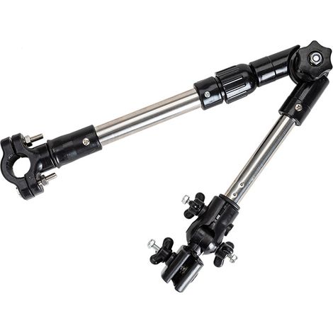 Schirmhalter für Rollstuhl, 360° Verstellbarer Schirmständer Rollstuhlhalterung Fahrradzubehör Schirmverbinder (Schwarz)
