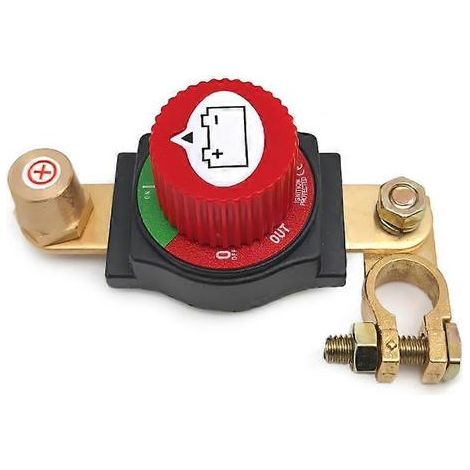 Coupe-batterie à borne supérieure, kit de coupure/déconnexion de batterie 12V-48V pour voiture, camping-car, bateau (1/5)