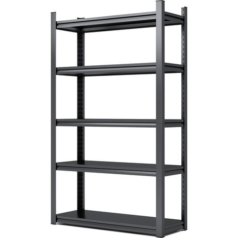 Estantería metálica de carga pesada con 5 baldas regulables negra H198 x L120 x P45,7 cm (1/5)