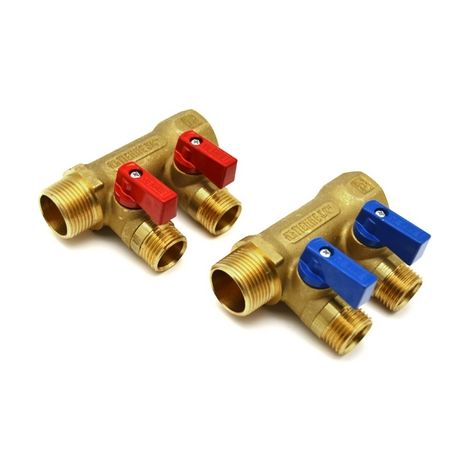 COLLETTORE NINO GIALLO C/VALVOLA A SFERA DA 3/4 x 16   2 VIE- 3/4 x 1/2 x 16- TIEMM- pezzi 1