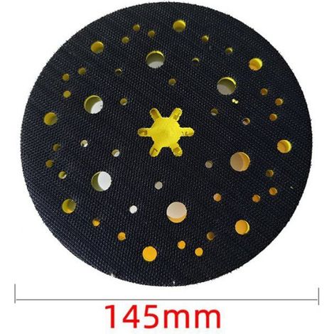 Patin De Ponçage - 6 Pouces - Pour Ponceuse Pneumatique Et Electrique - Jaune Et Noir - 2 Pièces (1/5)