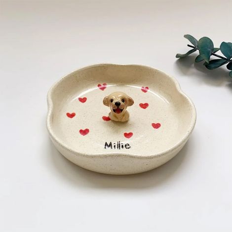 New Ceramic Ring Tray with Ceramic Pet Ring Tray, Jewelry Organizer (Type B)