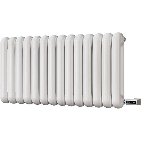 Sherwood - White Round Top Column Electric Radiator H500mm x W993mm 2 Column 900w Thermostatic WIFI