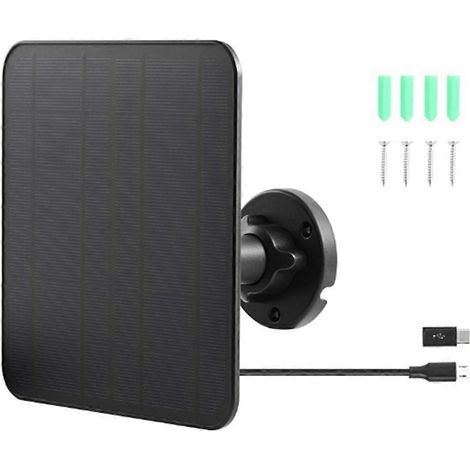 Panneau solaire 5V 5W avec câble, chargeur solaire pour caméra et support orientable à 360° pour Eufy et Ring. (1/4)