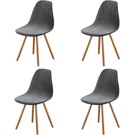 Lot de 4 housses de chaise de salle à manger extensibles grises scandinaves, housses universelles en velours sans accoudoirs pour salon, cuisine, décoration d'intérieur (1/4)