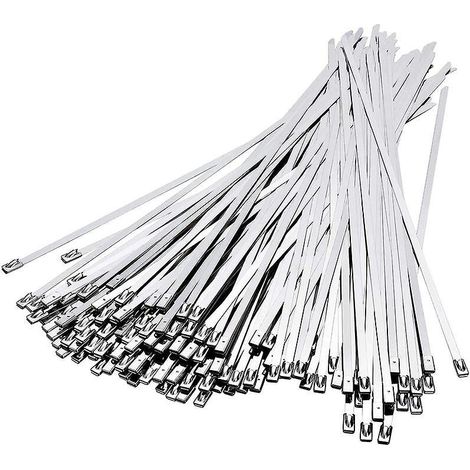 collier Serrage Inox 100 Pices,300mm4,6mm Attache Cbles Acier Inoxydable, Collier De Serrage Inox Pour Enroulement D'chappement, Cbles Groups, Ent