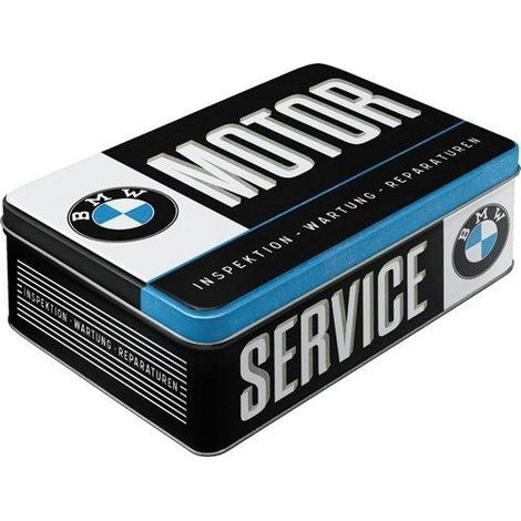 NOSTALGIC-ART 30737 BMW SERVICE BOÎTE DE CONSERVATION PLAT, MÉTAL, MULTICOLORE, 23 X 16 X 7 CM NOYP7