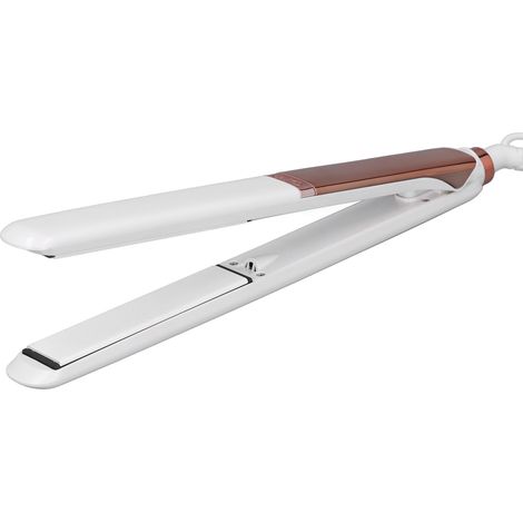 Lisseur cheveux portable fin 60W chauffage rapide écran LED arrêt auto technologie ionique prise UE blanc (1/5)