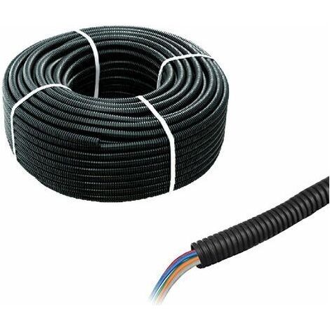Tube PVC corrompu pour câbles 10 mètres noir flexible haute résistance (1/3)