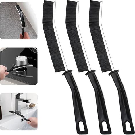Lot de 3 Brosses de Nettoyage à Poils Durs – Brosse à Joints Carrelage , Idéal pour Salle de Bain , Cuisine , Toilettes , Évier , Douche et Sols