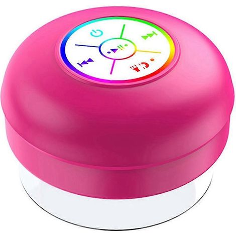 Kleiner, heller, mehrfarbiger LED-Bluetooth-Lautsprecher in Pink und Rot (1/5)