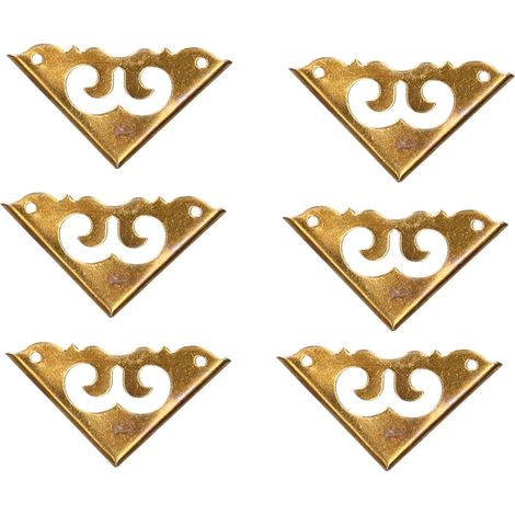 8 protège-coins décoratifs, 1,2x1,2, 1,2 pouce, laiton/bois (1/5)