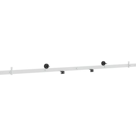 Kit de herrajes para puerta corredera 200 cm Acero Blanco vidaXL (1/5)