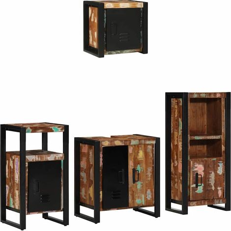 Badezimmermöbel-Set mit Regal 4 pcs Massives upgecyceltes Holz vidaXL (1/5)
