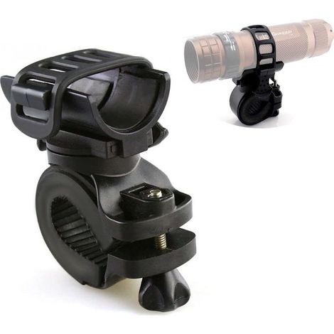 1 Support pour lampe de poche vélo, rotation 360°, diamètre max 32 mm, pour guidon rond, compatible lampe LED ≤40 mm (1/5)