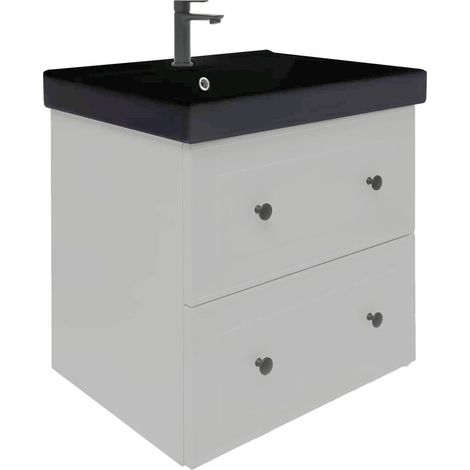 Ensemble meuble avec vasque - Naturel Forli - 60x53x46 suspendu - Gris