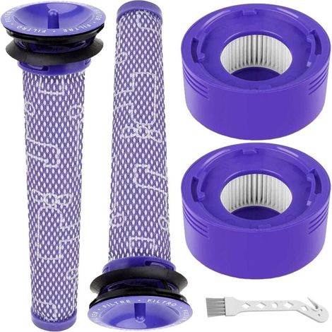 Enthält 4 Ersatzfilter, 2 Rückfilter und 2 Vorfilter für die Dyson Staubsauger V7, V8 Animal und V8 Absolute Wireless, ersetzt die Teilenummern 965661-01 und 967478-01 (1/4)