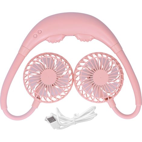 Hanging Neck Fan Portable U‑Shaped Massage Fan 3‑Speed Adjustable with Colorful Lights (1/5)