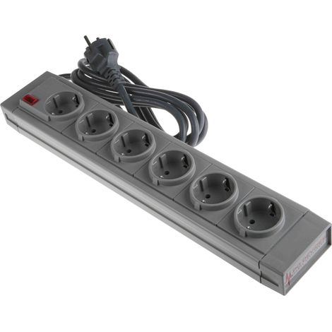 Bloc multiprise 2m, 6 prises Type F - Schuko allemand, 230 V c.a. 16A ( Prix pour 1 )