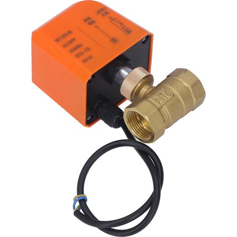 Motorisiertes 2-Wege-Kugelventil, normalerweise geschlossen, DN20 AC220V, elektrisch für die Industrie, Automatisierungszubehör, 220V motorisiertes Kugelventil, Messinggehäuse, professioneller Einsatz (1/5)