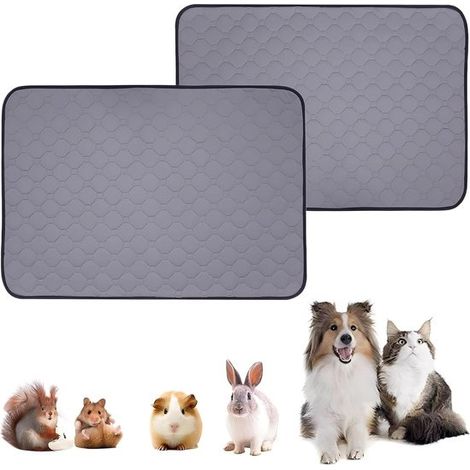 Tapis d'entraînement réutilisable, tapis pour chien lavable - très absorbant - antidérapant - convient pour la maison et les voyages - accessoires pour chien - gris - 7050cm. (1/5)