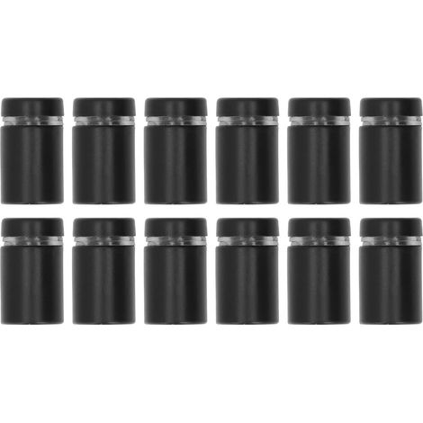 Set mit 12 mattschwarzen, korrosionsbeständigen Edelstahl-Werbenägeln, Abstandshalter für Acrylglas (1/5)