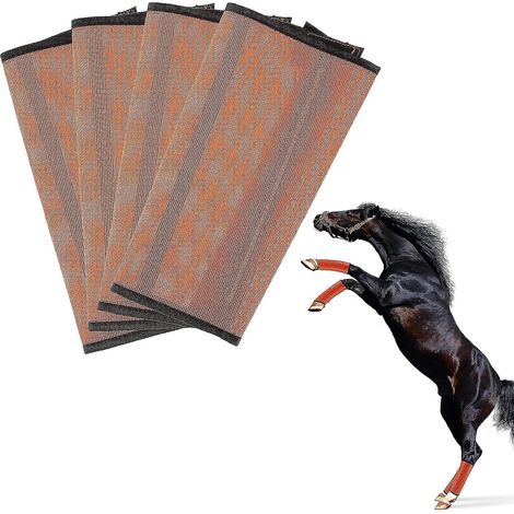 Lot de 4 guêtres anti-mouches en maille fine pour cheval, guêtres anti-mouches antidérapantes, bandes respirantes pour les jambes des chevaux (1/5)