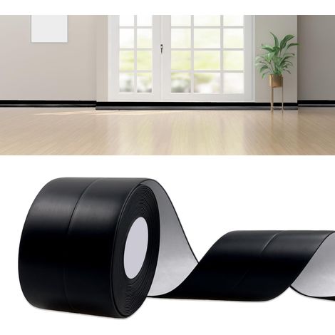 Plinthe Souple Autoadhésive 6m Noir Plinthe PVC Adhesive 30x30mm (1/5)