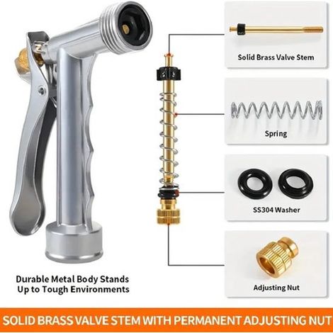 Autowaschanlage, Wasserwerfer aus Gunmetal, Hochdruck, multifunktional, Gartenbewässerung, Gartensprenger