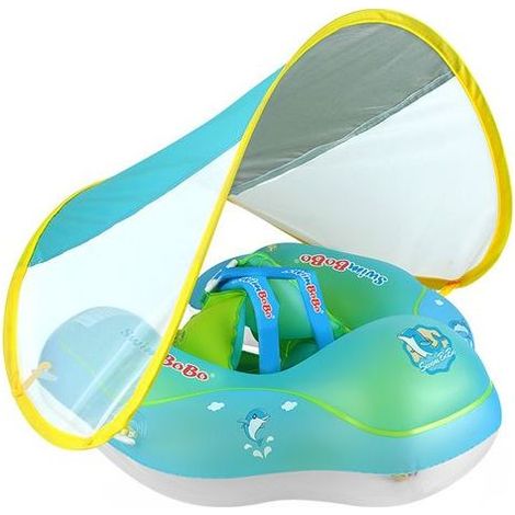 Bouee Bebe, Bouée Bébé Enfant 3-12 Mois Bouee Bebe 1 an 6 Mois Bouee Siege Bebe Piscine Float Rose avec Auvent (1/5)