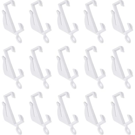 100 weiße Gardinenstangenhaken, Kunststoffgleiter für Gardinenstangen, Fensterschienen und Duschvorhänge. (1/4)