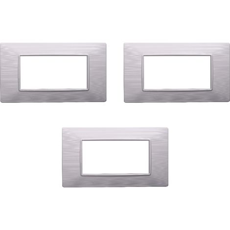 gloca Placche Plastica Satinata Compatibili Plana (3 Pezzi Bianco, 4 Posti) (1/4)