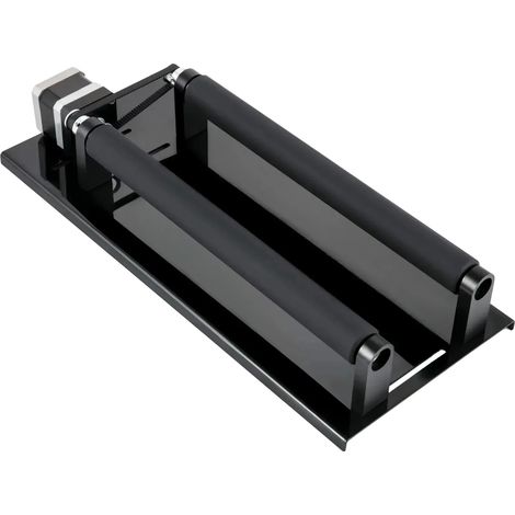 Accesorio para eje giratorio, grabado en superficies cilíndricas, compatible con cortadoras láser, color negro. (1/2)