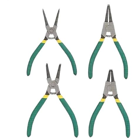 Ensemble de pinces à anneau pression, pince avec mâchoire courbée, outil multifonction pour tuyaux, design ressort, joints et fixations, compact portable, 3,5 cm, métal ABS 800 g Vert - (1/5)
