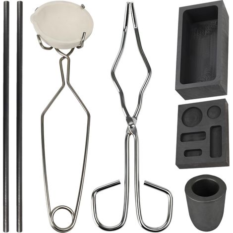 Lot de 8 pots en graphite et quartz doré 5 en 1, forme de moulage (1/5)