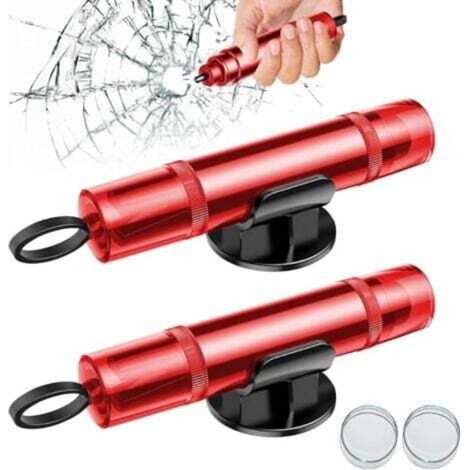[NON UTILIZZATO] Rompivetro e tagliacinture di sicurezza in 2 pezzi, rompivetro per auto a forma di U 2 in 1, tagliacinture di sicurezza leggero e portatile, per sicurezza e soccorso in caso di emerge
