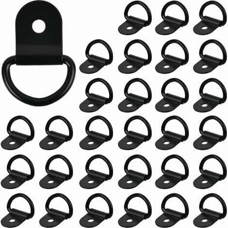 30-Piece Tie-Down Rings, Heavy-Duty D-Rings, Truck Hooks, Tie-Down Rings for Securing Trailers, Trucks, Boats, and Cars, 100 kg (1/5)