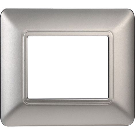 Placca per Interruttore 2 Posti Ettroit Solar Argento Serie