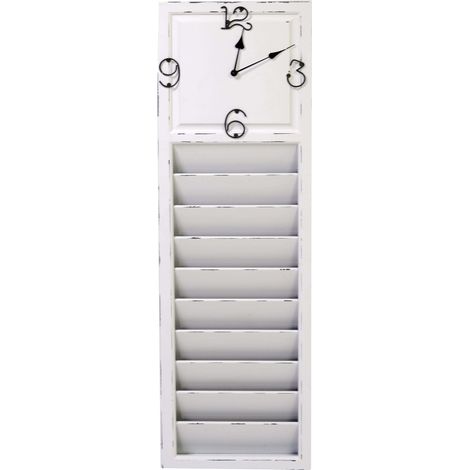 Orologio muro in legno old time con portalettere cm 30x6xh100