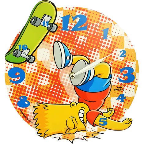 Pendule ronde en mdf Bart Simpson