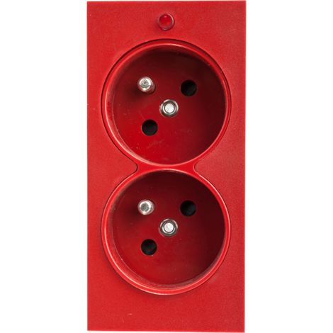 Simon Connect Cima Doppelsteckdose mit/ohne 16A IP20 rot S2/6