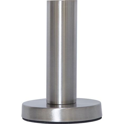 Pied de lampe haut Star Trading 'Glans' avec douille E27, métal brossé, argent, H 17 cm