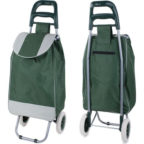Sac à roulettes pour caddie, vert, résistant à l'eau, pliable, robuste