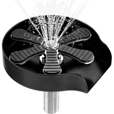Glass Washer for Sink - Glass Rinser, Glass Brush for Bar Sink - Baby Bottle Washer, Kitchen Sink Accessory - Black