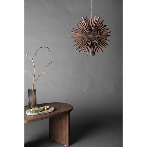 Sälen étoile de Noël avec lumière papier Ø46 cm suspension marron. (1/4)