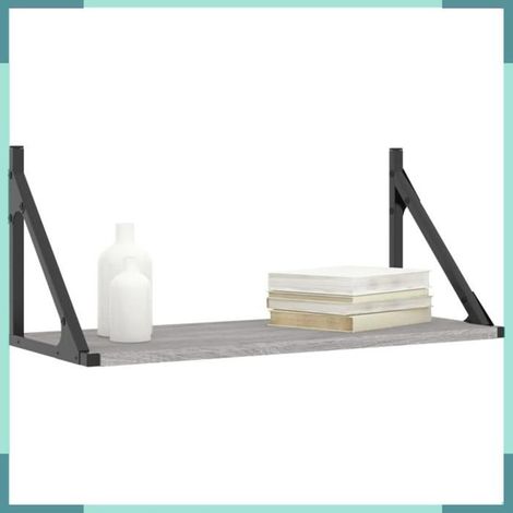 Étagère murale - 836336 - sonoma gris - 60 x 25 x 25,5 cm - bois d'ingénierie & métal (1/5)